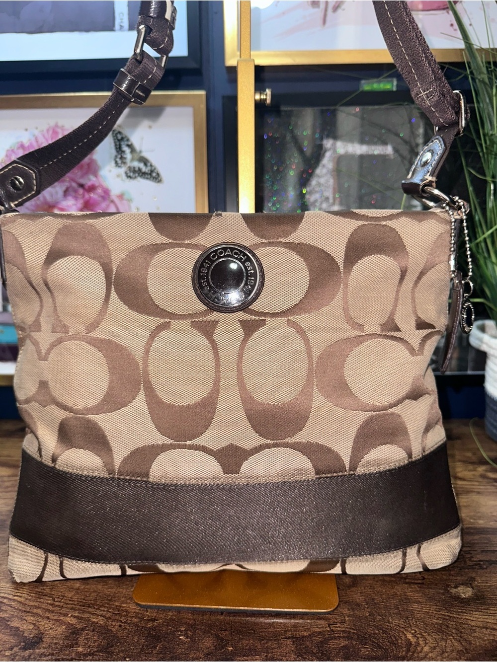 2012 COACH signature canvas crossbody bag - Picture 4 of 12
